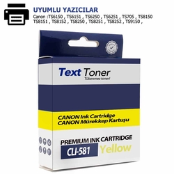Canon CLI-581Y Muadil Kartuş, Sarı - Canon