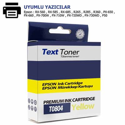 Epson T0804-C13T08044011 Muadil Kartuş, Sarı - 1