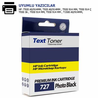 Hp 727-B3P23A Muadil Kartuş, Foto Siyah - 1